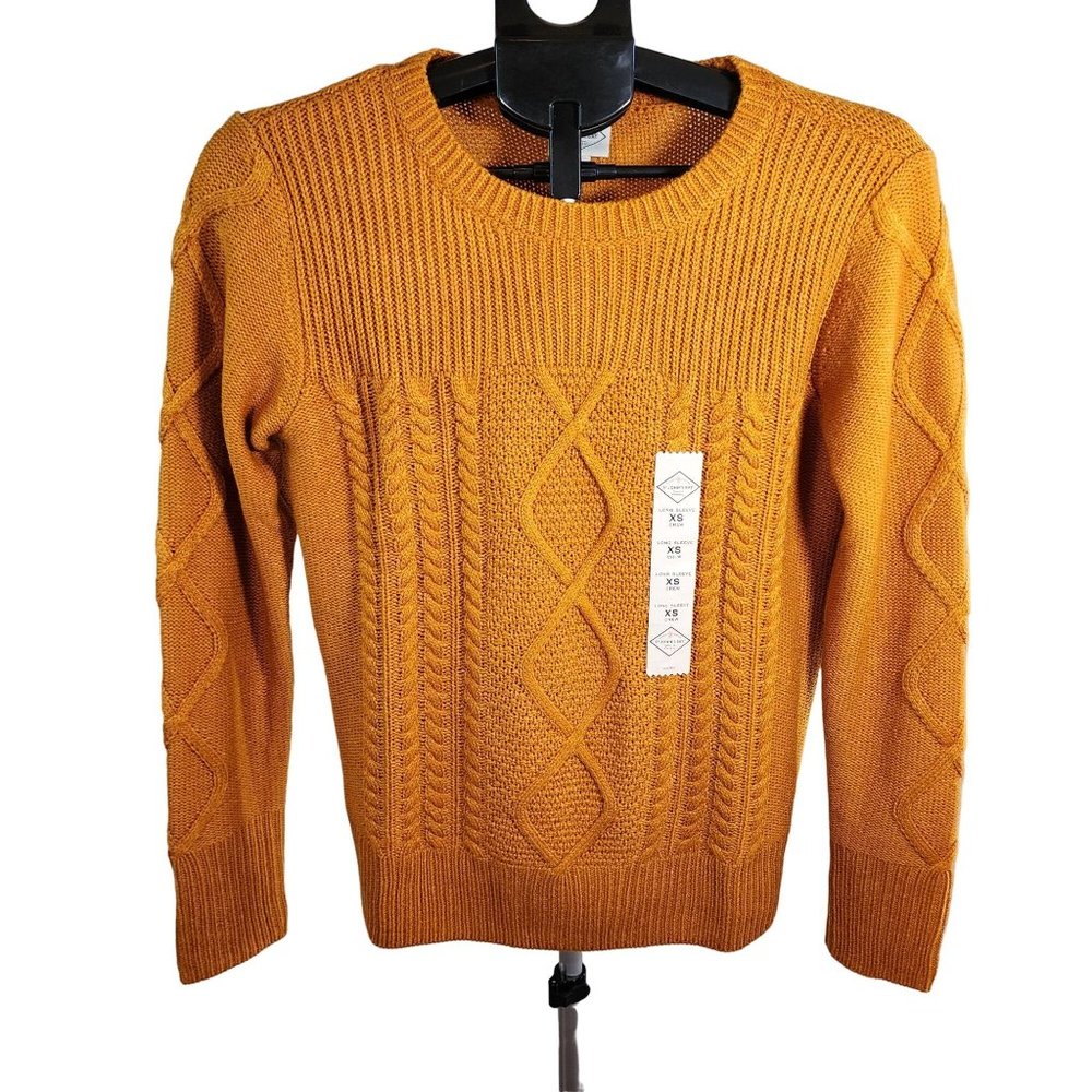 St. John's Bay Burnt Orange Ribbed‎ Knit Pullover Sweater Round Neck NWT